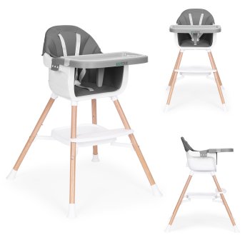 ECOTOYS 2-in-1 Baby High Chair and Booster Seat, grey