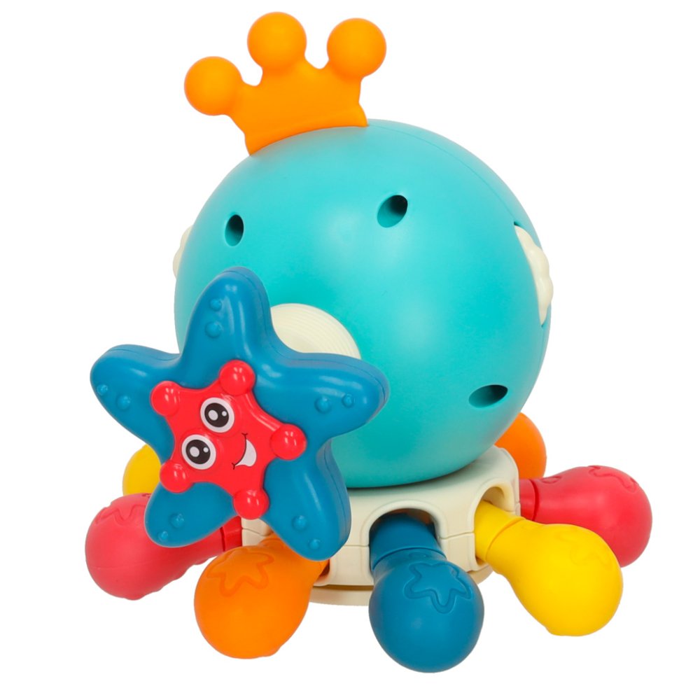 Bibi-inn Octopus Sensory Toy and Teether for Babies, Blue (3)