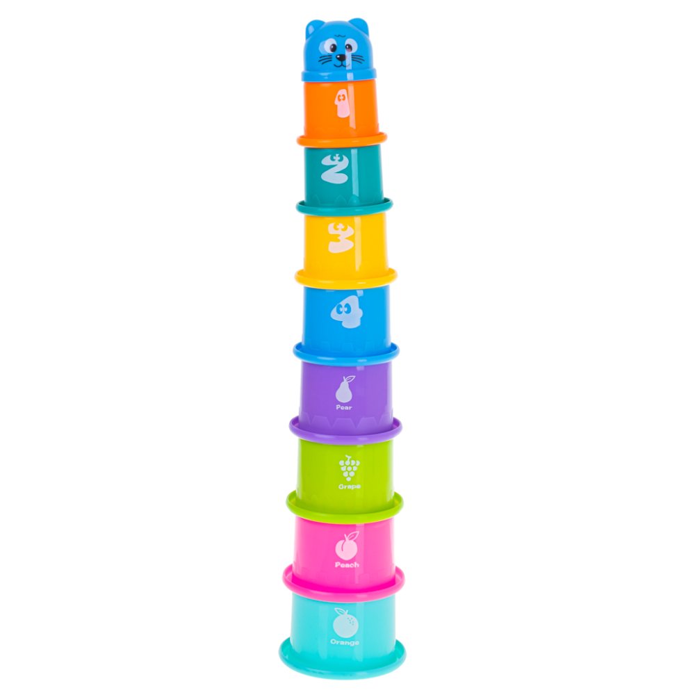 Educational Pyramid Tower Building Blocks Montessori Sensory Puzzle, 9 elements (1)
