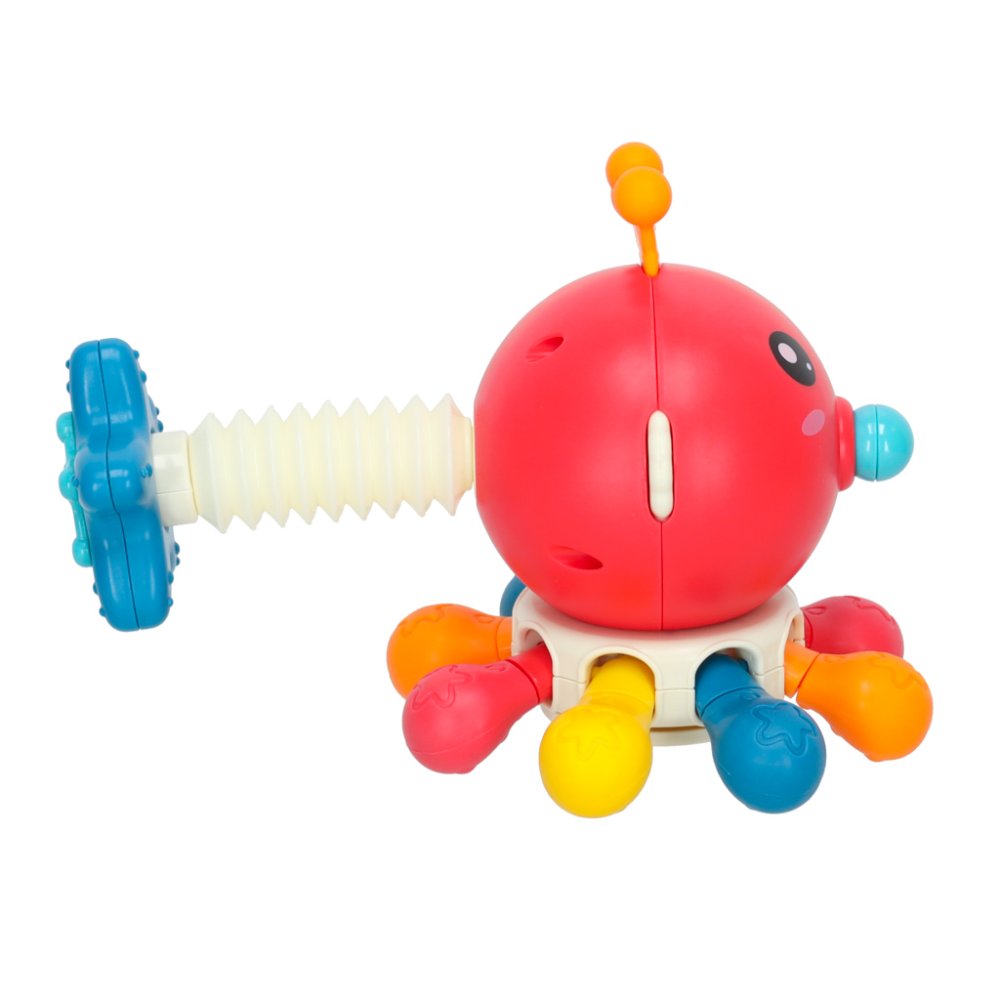 Bibi-inn Octopus Sensory Teether Toy for Babies, Red (2)