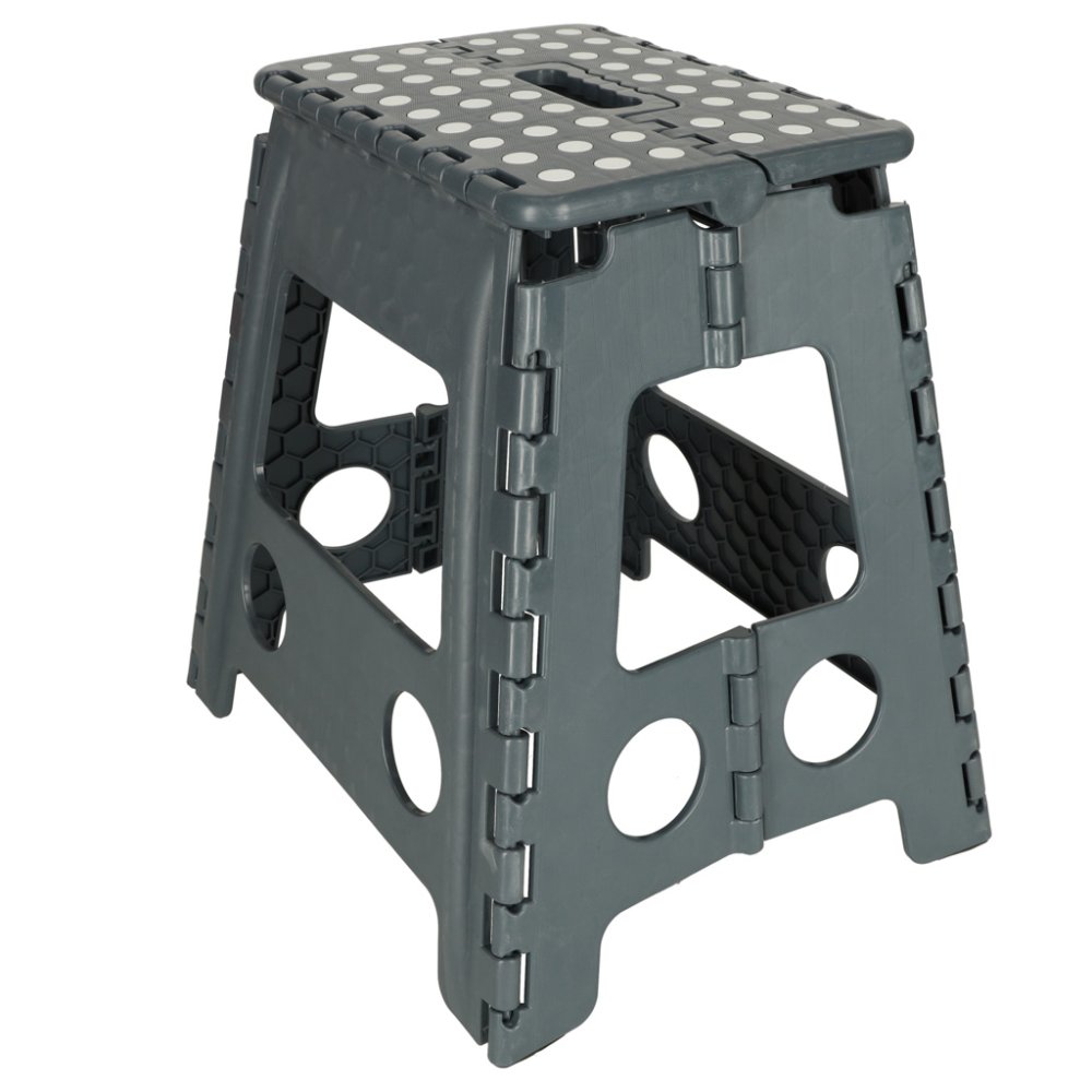 Folding Anti-slip Step Stool for Kitchen or Bathroom, 39 cm, Dark gray (5)