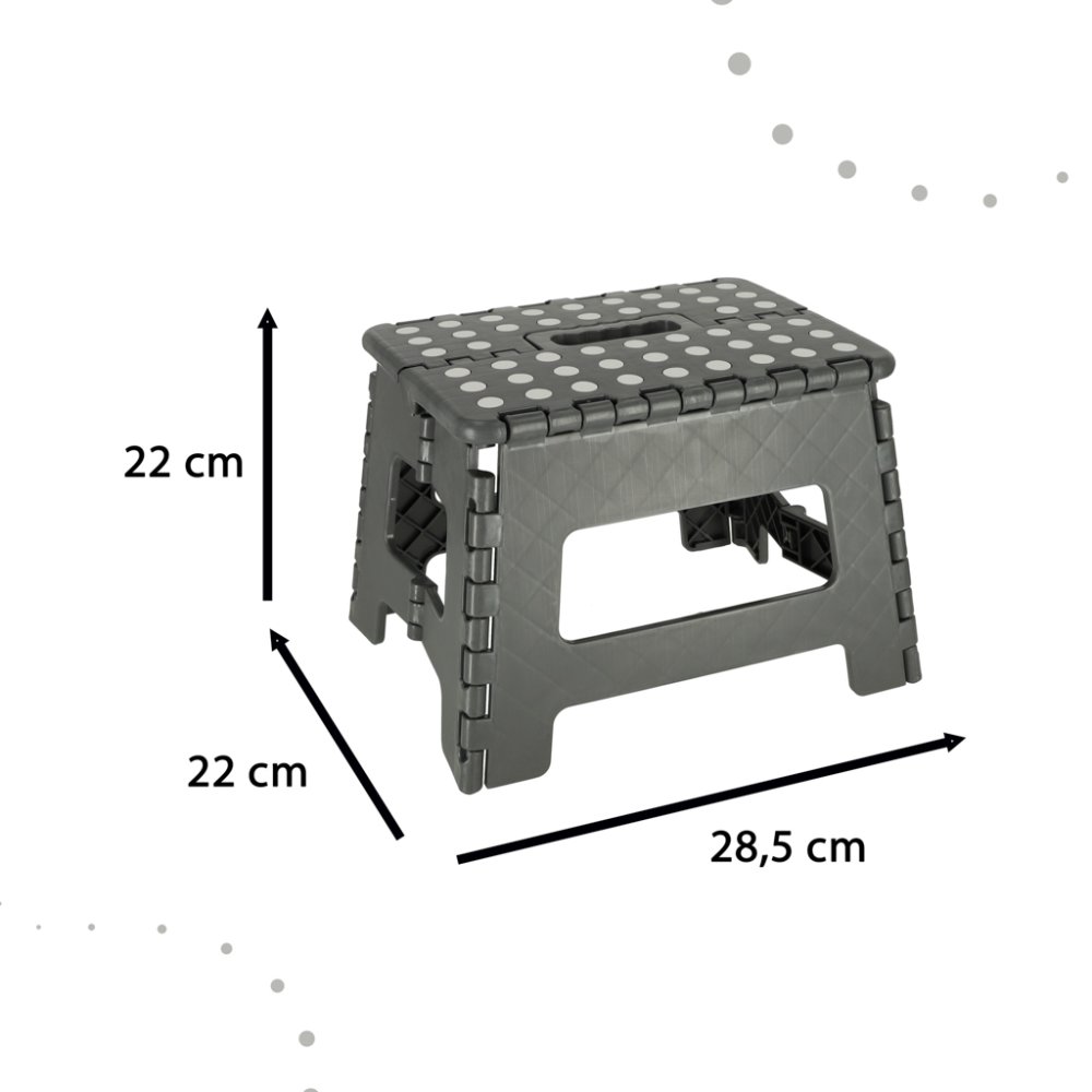Folding Anti-slip Step Stool for Kitchen or Bathroom, 22cm, Dark gray (4)