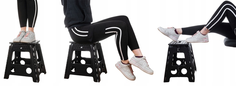 Folding Anti-slip Step Stool for Kitchen or Bathroom, 39cm, Black (1)
