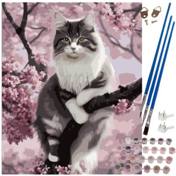 Paint by Numbers Kit 40x50cm Canvas Cat Maaleo 22783