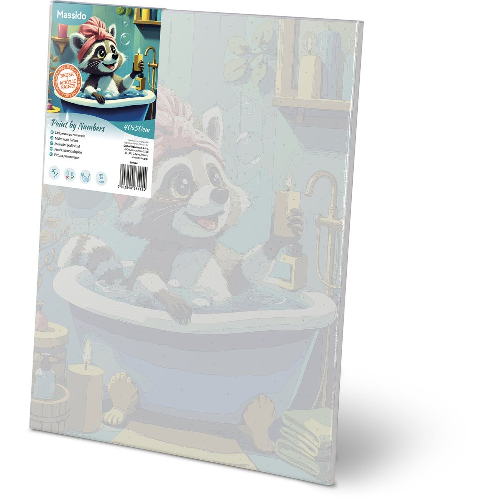 Massido Paint by Numbers Kit for Adults 40x50 cm, Raccoon (0)