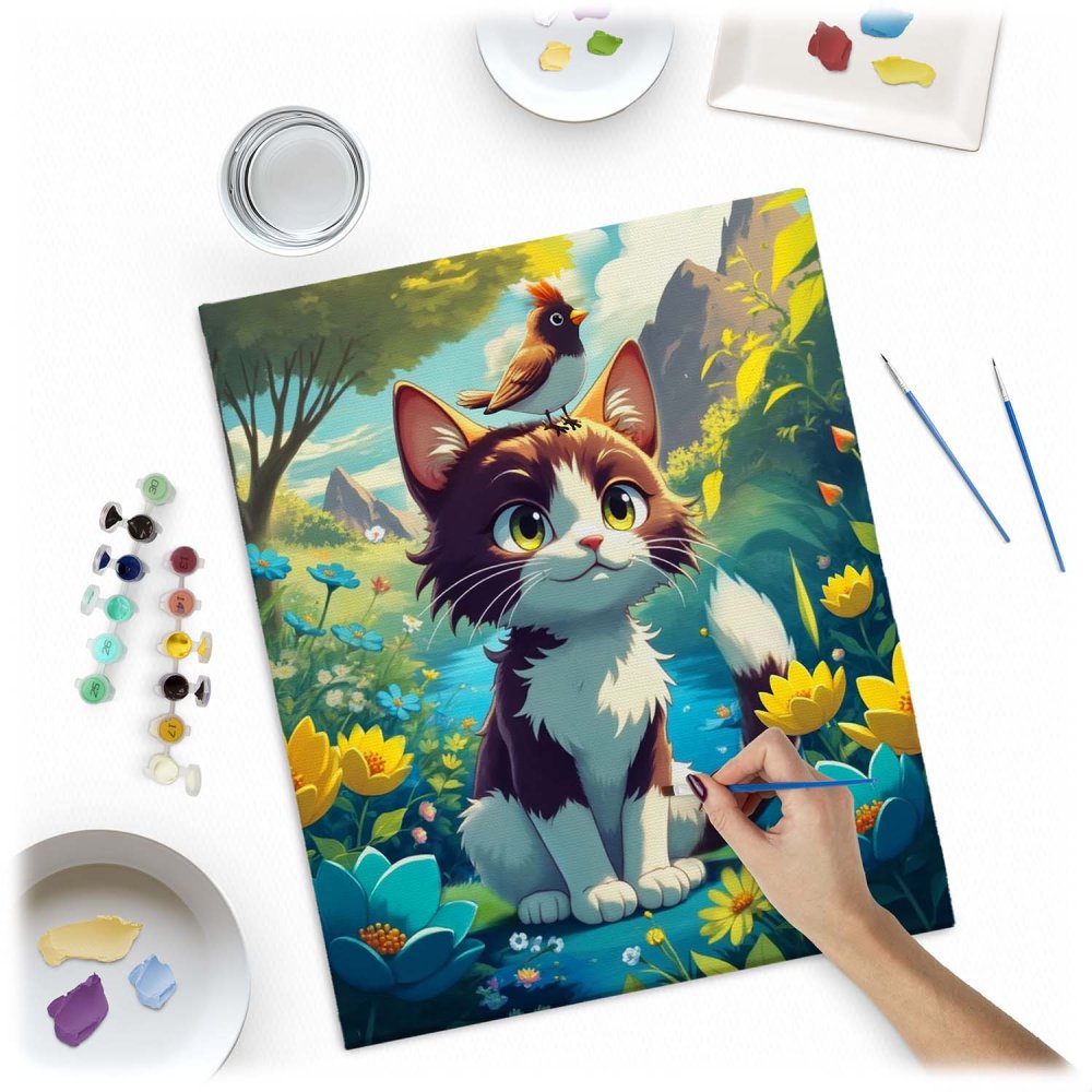 Massido Paint by Numbers Kit 40x50 cm, Kitten (1)