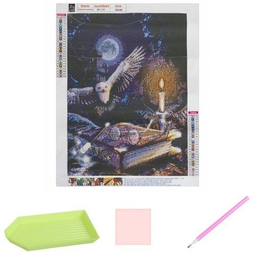 DIY 5D Diamond Painting Kit Owl 30x40 cm H16217 (2)