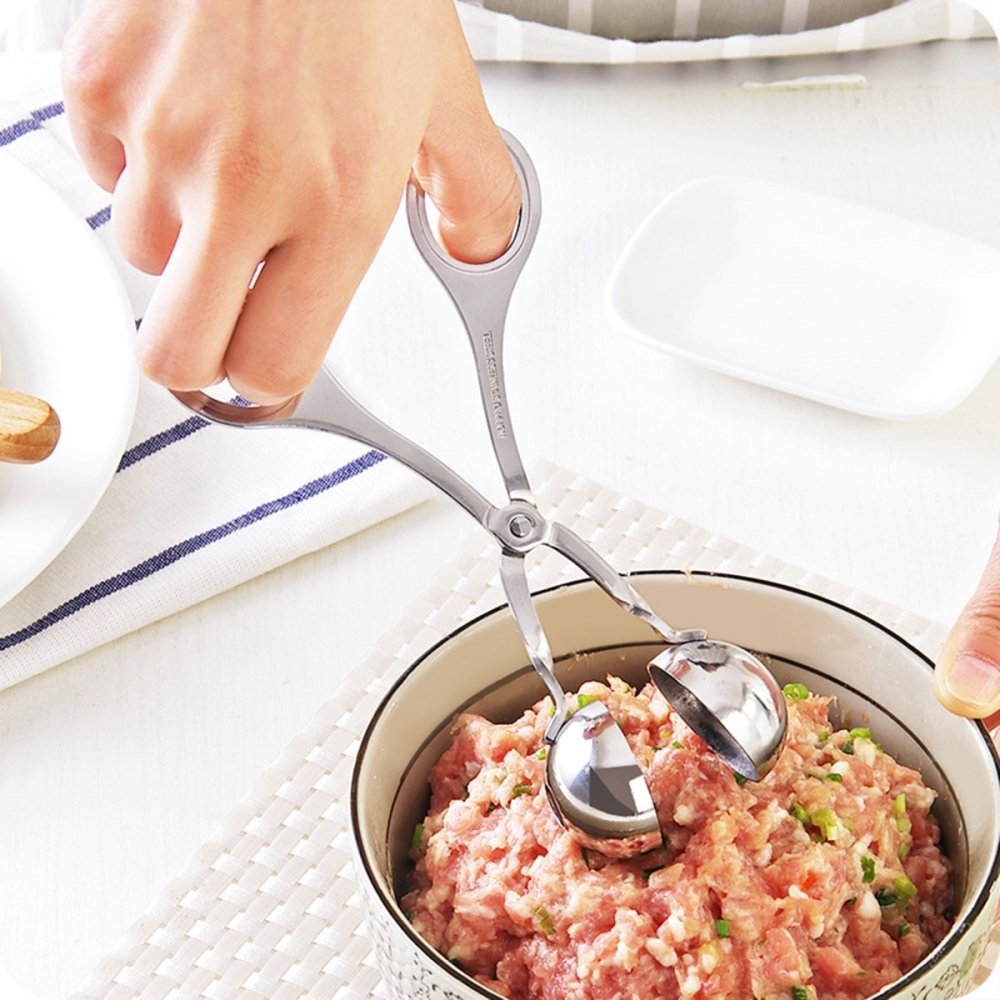 Meatball and Cutlet Forming Tongs (Stainless Steel) (1)