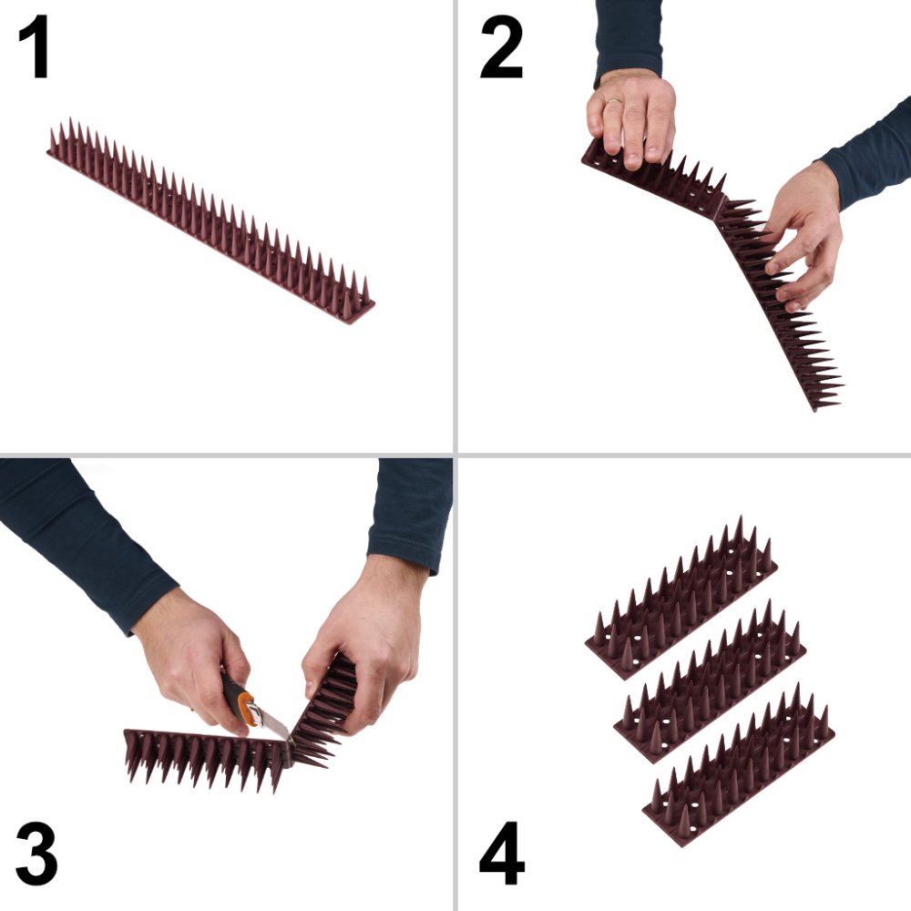 Bird Spikes, Brown Plastic 8 pcs, 43 cm (2)