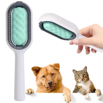3-in-1 Silicone Pet Grooming Brush for Dogs and Cats, Hair Remover