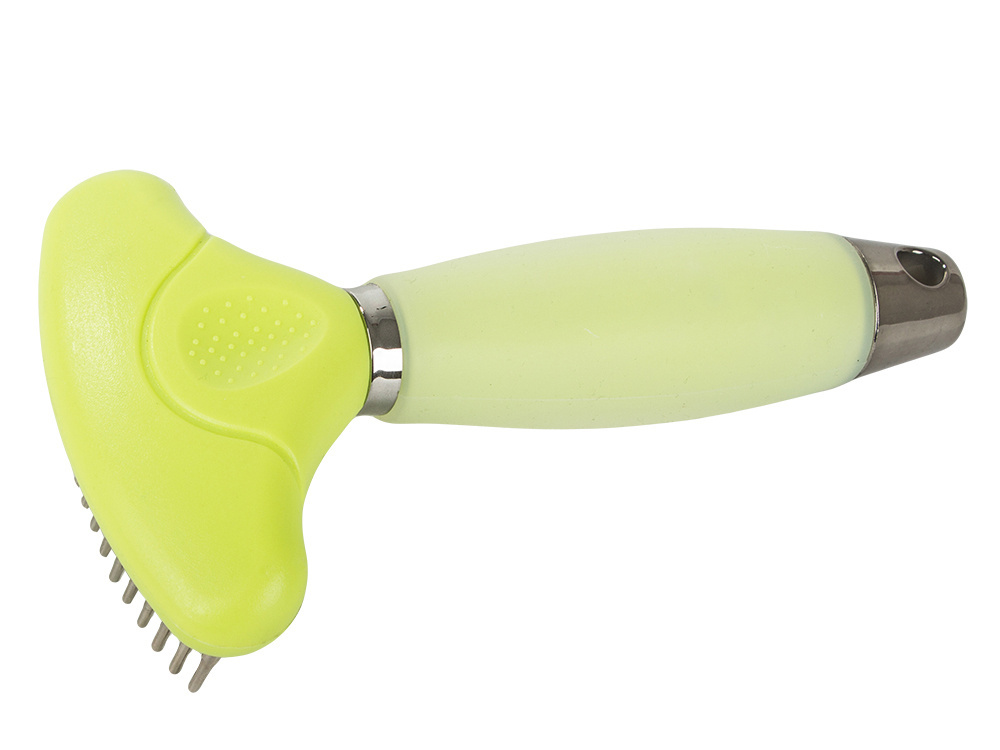 Double-Sided Undercoat Rake for Dogs & Cats, Pet Grooming Deshedding Tool, Green (3)