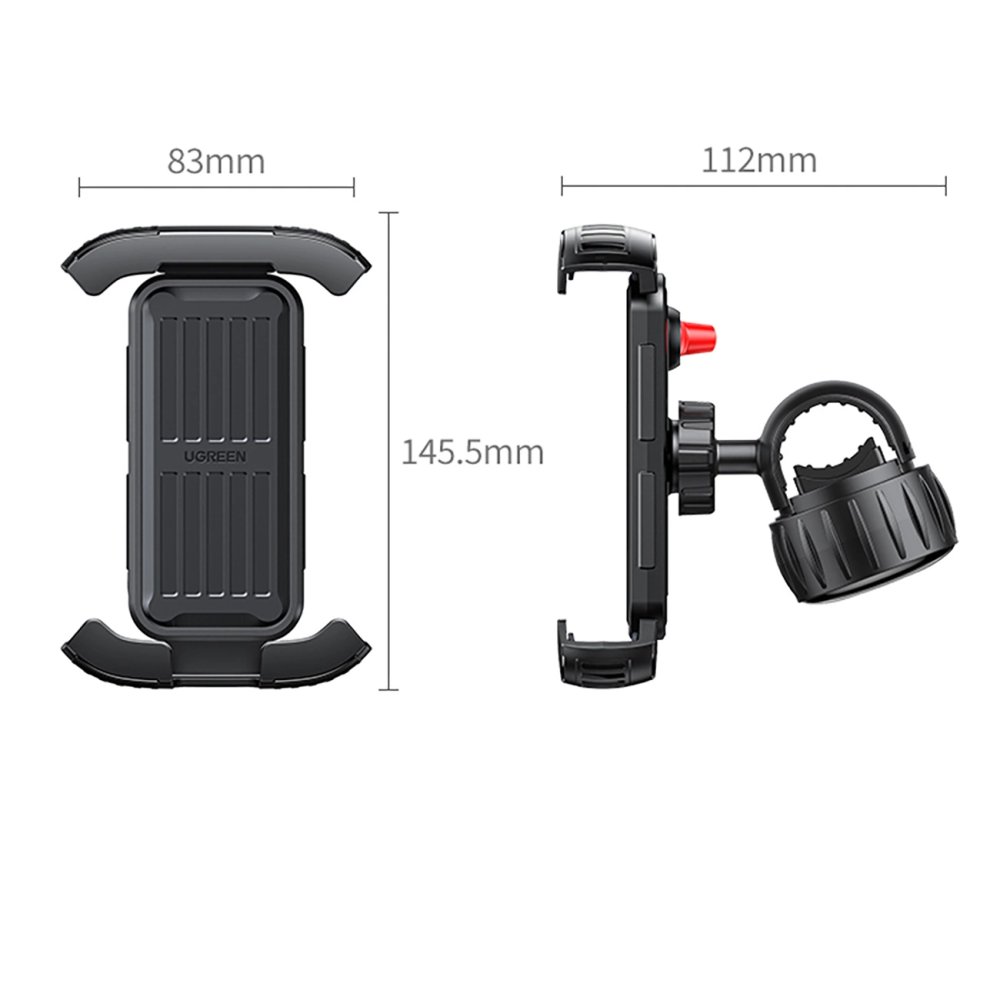 Ugreen Phone Holder for Bicycle Motorbike Motorcycle on the Handlebar, Black (3)