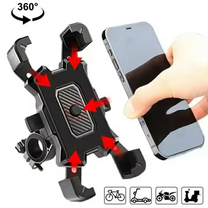 Universal Bike Phone Holder, Adjustable Bicycle Phone Mount, Black (1)