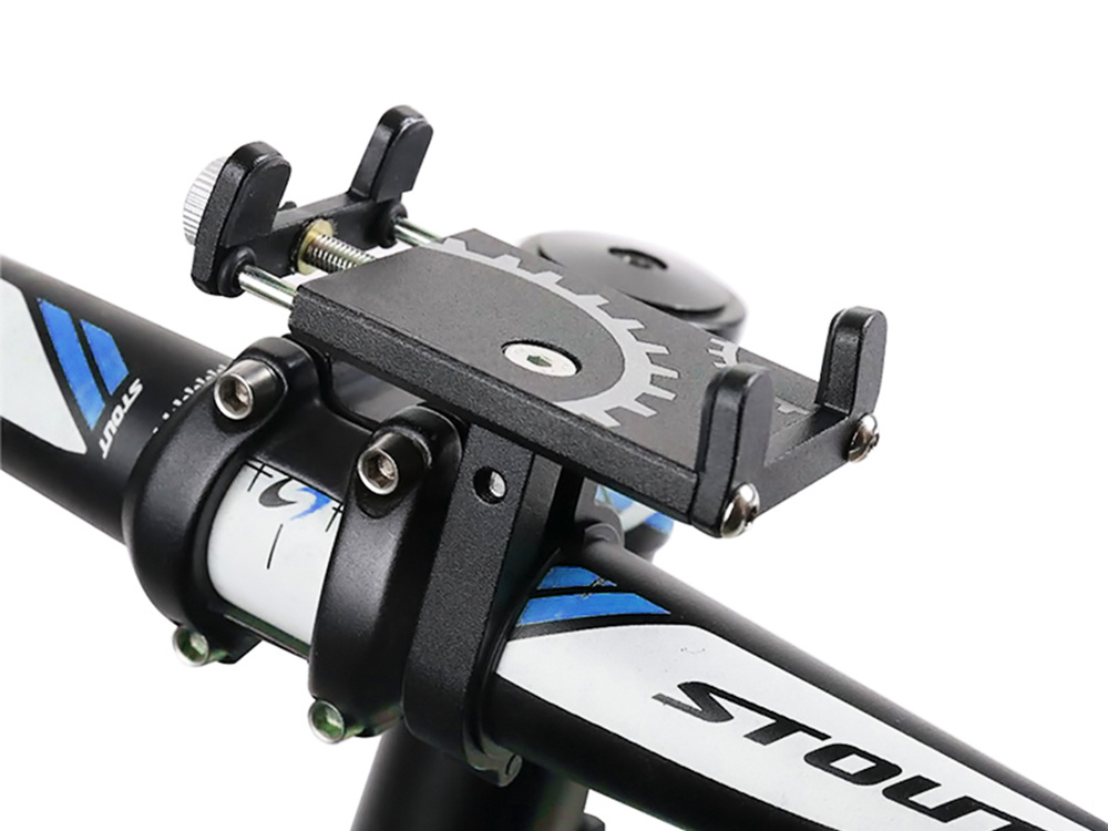 Handlebar Phone Holder for Bicycle and Motorcycle, Aluminium, Universal, with Silicone Protection (5)