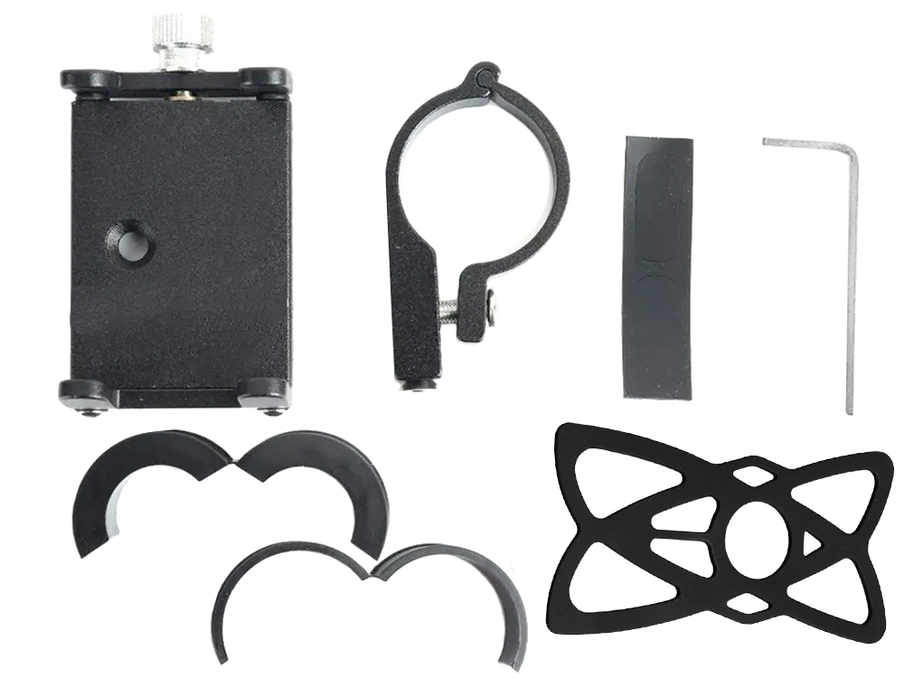 Handlebar Phone Holder for Bicycle and Motorcycle, Aluminium, Universal, with Silicone Protection (6)
