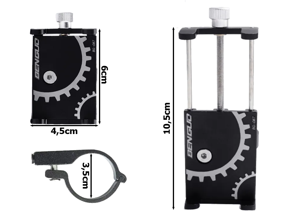 Handlebar Phone Holder for Bicycle and Motorcycle, Aluminium, Universal, with Silicone Protection (7)