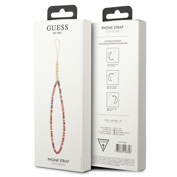 Guess pendant GUSTGMPP Phone Strap multicolor pink/multicolor pink Heishi Beads (1)