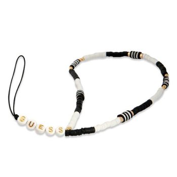 Guess Heishi Beads Phone Strap GUSTBCKH Black/White