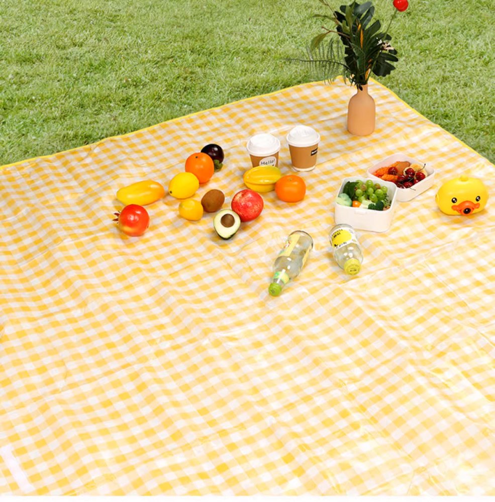 Beach Picnic Blanket Waterproof Portable Camping Mat 2x2m, Yellow (3)
