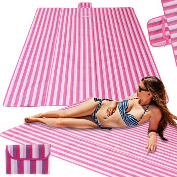 Waterproof Picnic Blanket Large Foldable Beach Mat XXL 200x200cm, Pink