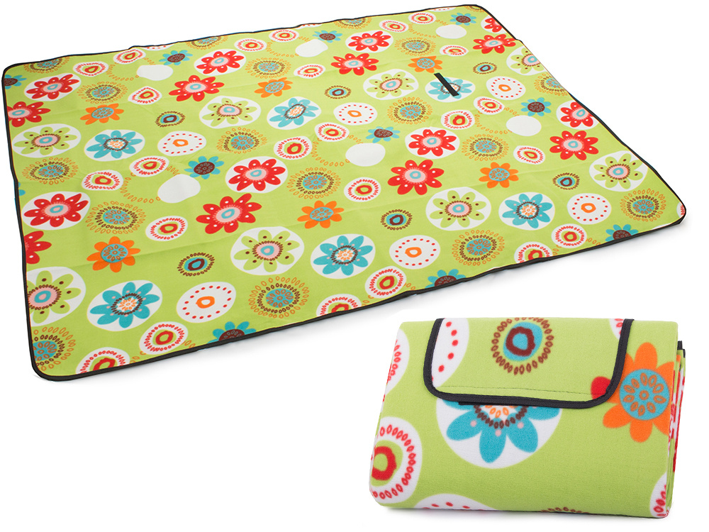 Large Waterproof Picnic Blanket, Foldable Outdoor Mat for Beach & Camping 150x200cm, green floral (0)