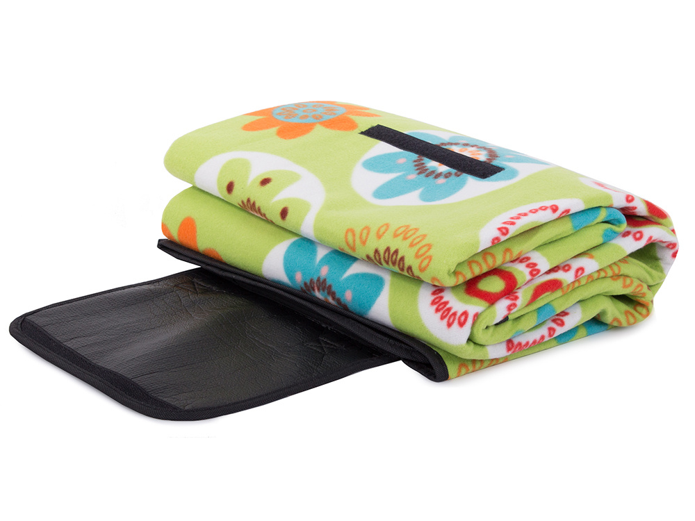 Large Waterproof Picnic Blanket, Foldable Outdoor Mat for Beach & Camping 150x200cm, green floral (2)