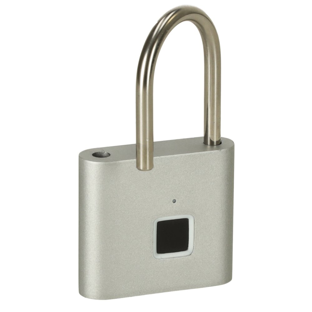 Smart Fingerprint Padlock, Heavy-Duty Steel Biometric Lock, Carbon (3)