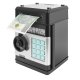 Piggy Bank Toy Box for Money with Fingerprint and Password, Black-Silver