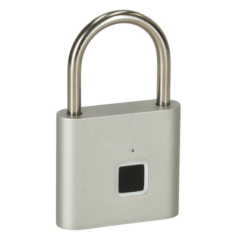 Smart Fingerprint Padlock, Heavy-Duty Steel Biometric Lock, Carbon (0)