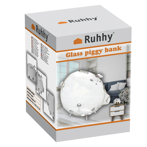 Transparent Glass Piggy Bank Ruhhy 22588 (0)
