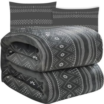 Soft Blanket and Pillowcase Set 160x200cm Ruhhy 22598, Grey