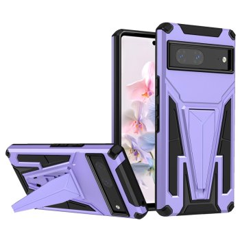 Google Pixel 7 Built-in Metal Sheet PC + TPU Hybrid Case Cover, Purple