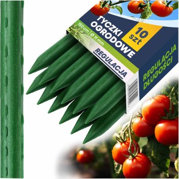Plant support stakes 150 cm Plonos PL-940, 10 pcs, green