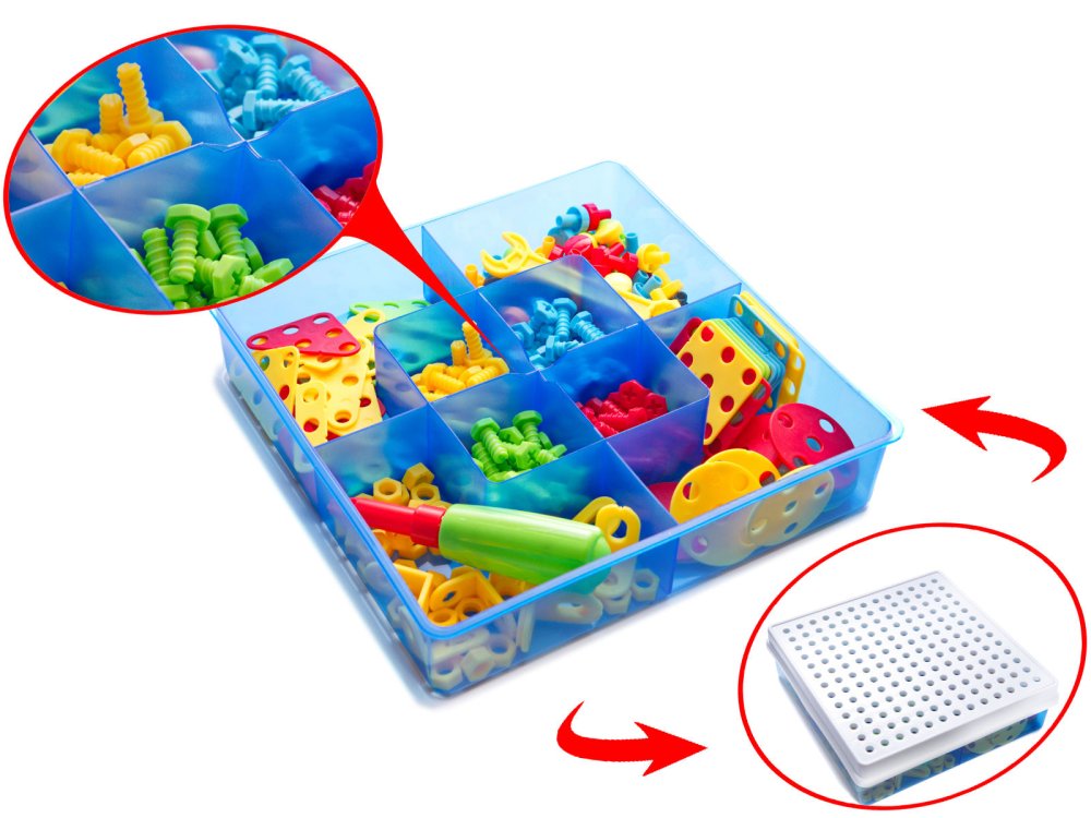 Kids Educational Constructor Tools Set Screwdriver Drill Screws Blocks 261 pcs. (6)