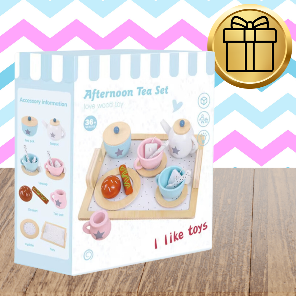 Large Children's Coffee Tea Set Wooden Service (1)