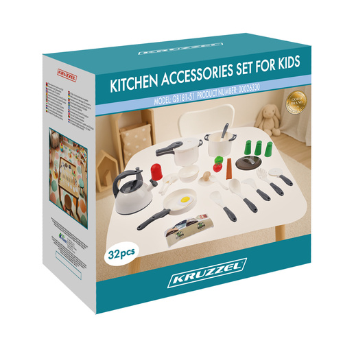 Kruzzel Kids Kitchen Accessory Set with Play Food 32 pcs 26330 (0)