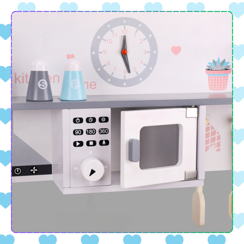Large Kids Toy Wooden Kitchen with Accessories (3)