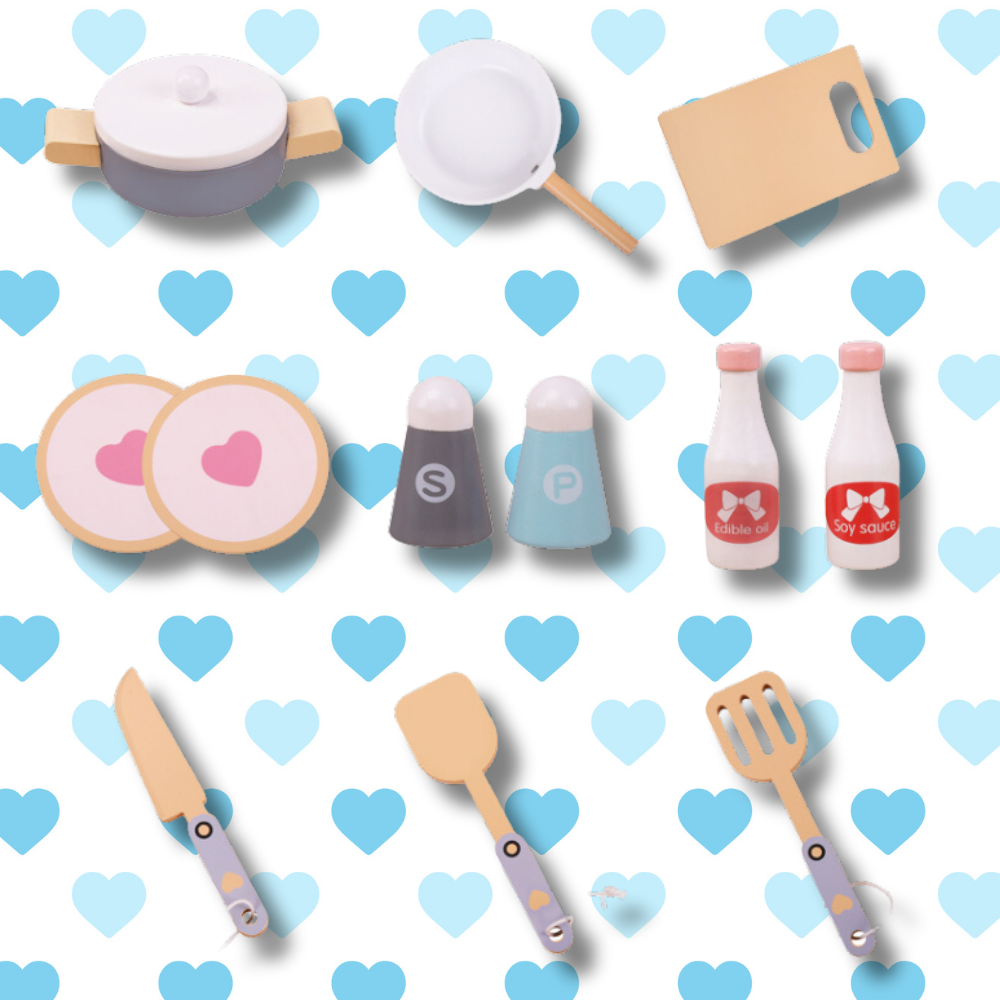 Large Kids Toy Wooden Kitchen with Accessories (5)
