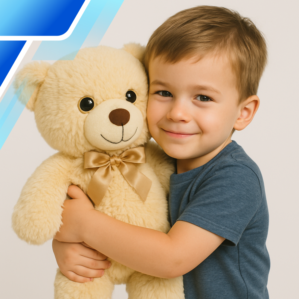 Large Plush Teddy Bear 50 cm, Stuffed Animal Cuddle Toy for Kids, Cream (3)