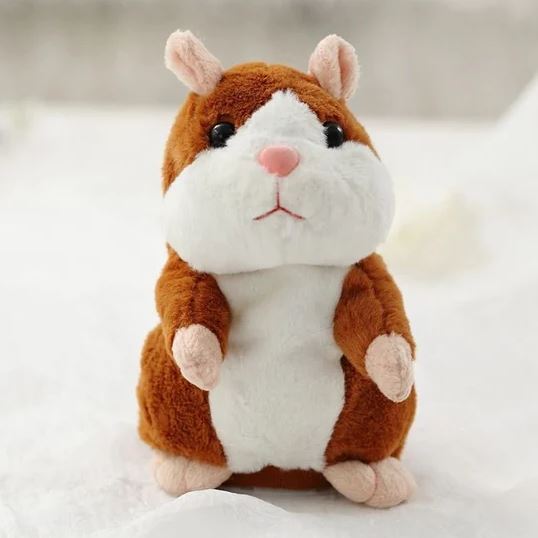 Plush Hamster, Interactive Voice-Repeating Talking Musical Toy, 15x11x9cm (2)