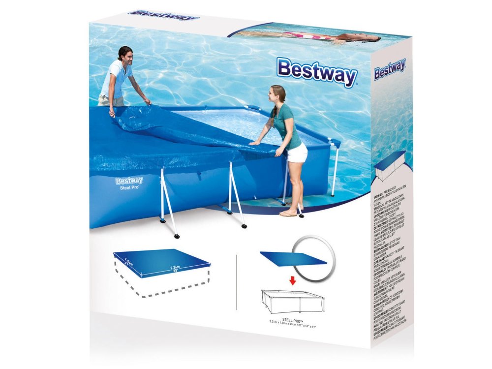 Rectangular Pool Cover 224 x 154 cm Bestway 58103 (2)