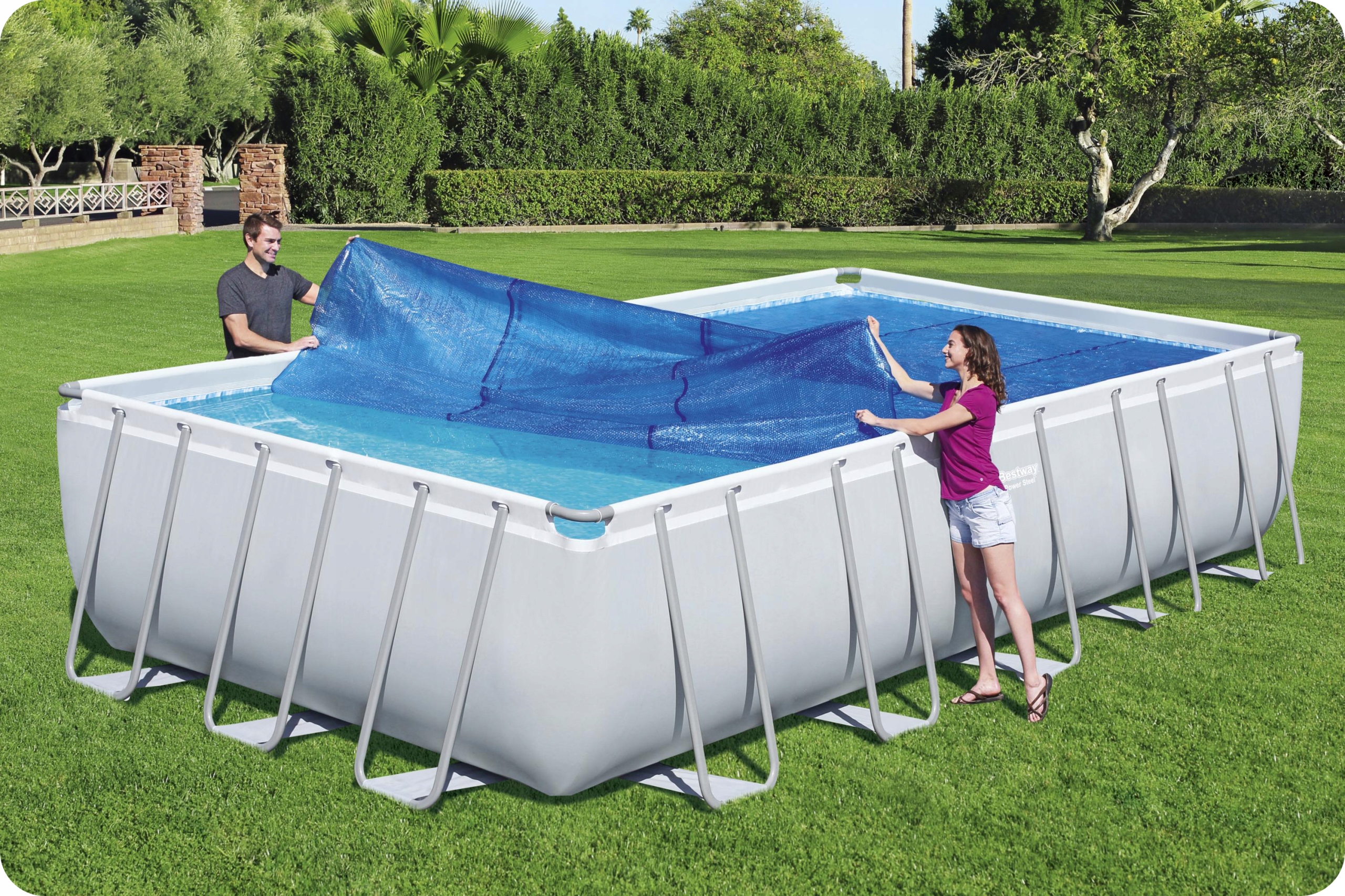 Floating Round Pool Solar Sun Cover Protector, 380/180 cm — BESTWAY 58240 (0)