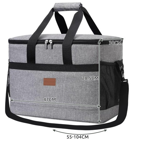 Trizand 23843 Large Insulated Cooler Bag 40L with 2 Ice Packs, Grey (1)