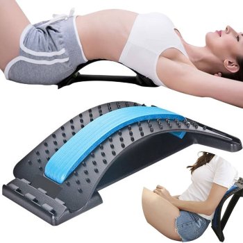 Bridge-Shaped Lower Back Stretcher Stretching Device Back Acupressure Massager 3 Heights Adjustable Lumbar
