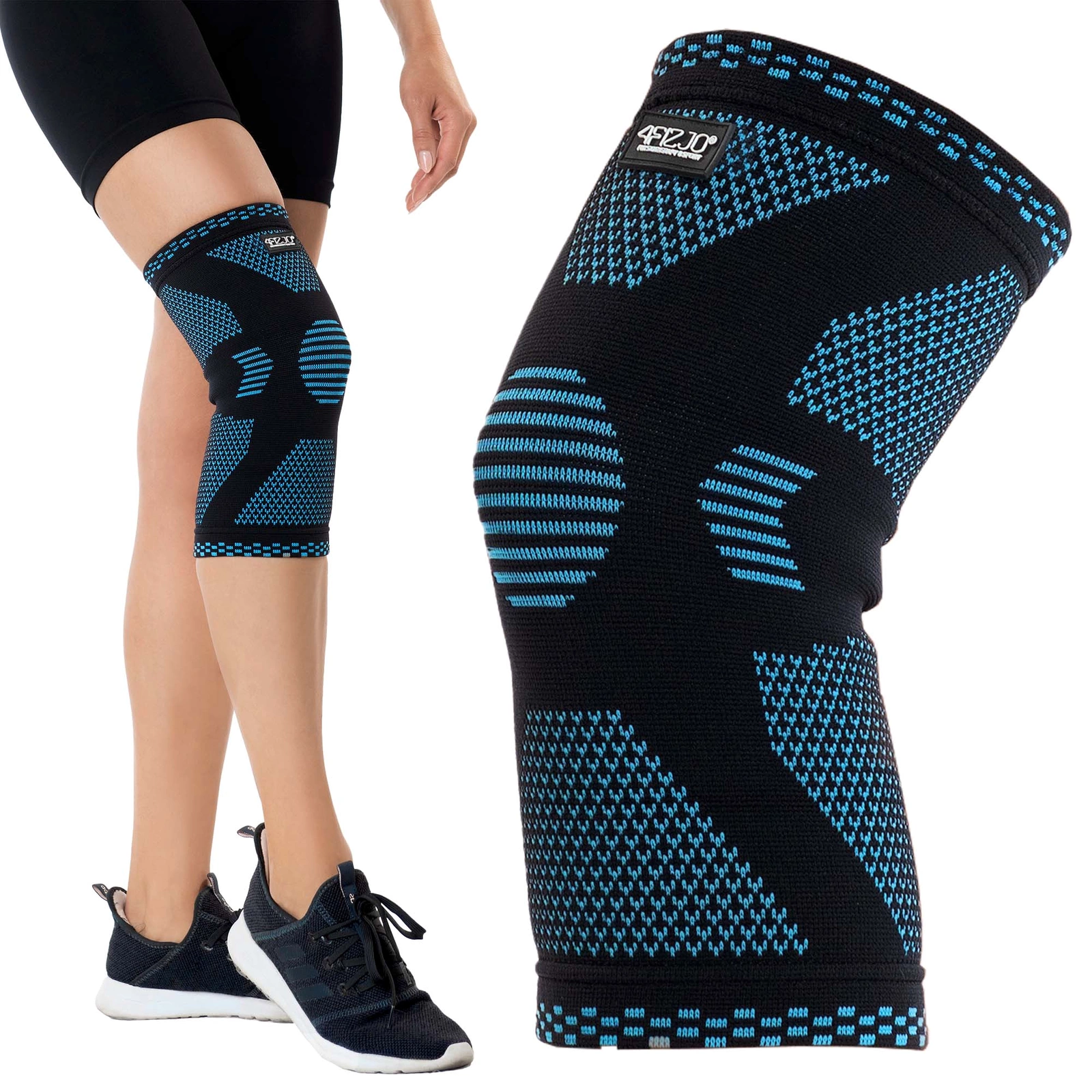 4FIZJO Elastic Knee Support Sleeve, Size S, Blue