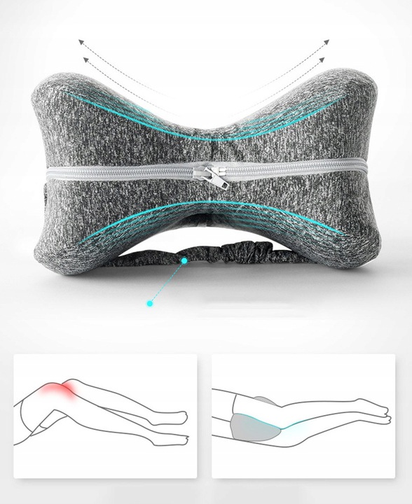 Anatomical Orthopedic Knee Leg Cushion Pillow with Memory Foam, Blue (2)