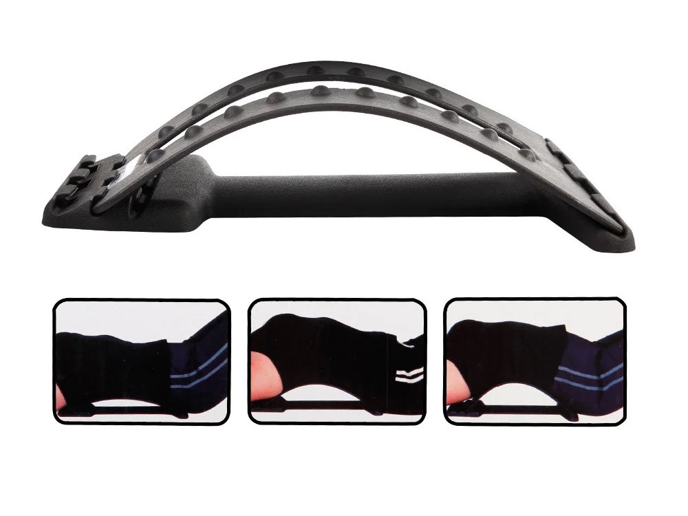 Magic Back Support Bridge-Shaped Lower Back Stretcher Stretching Device Acupressure Massager 3 Heights Adjustable... (4)