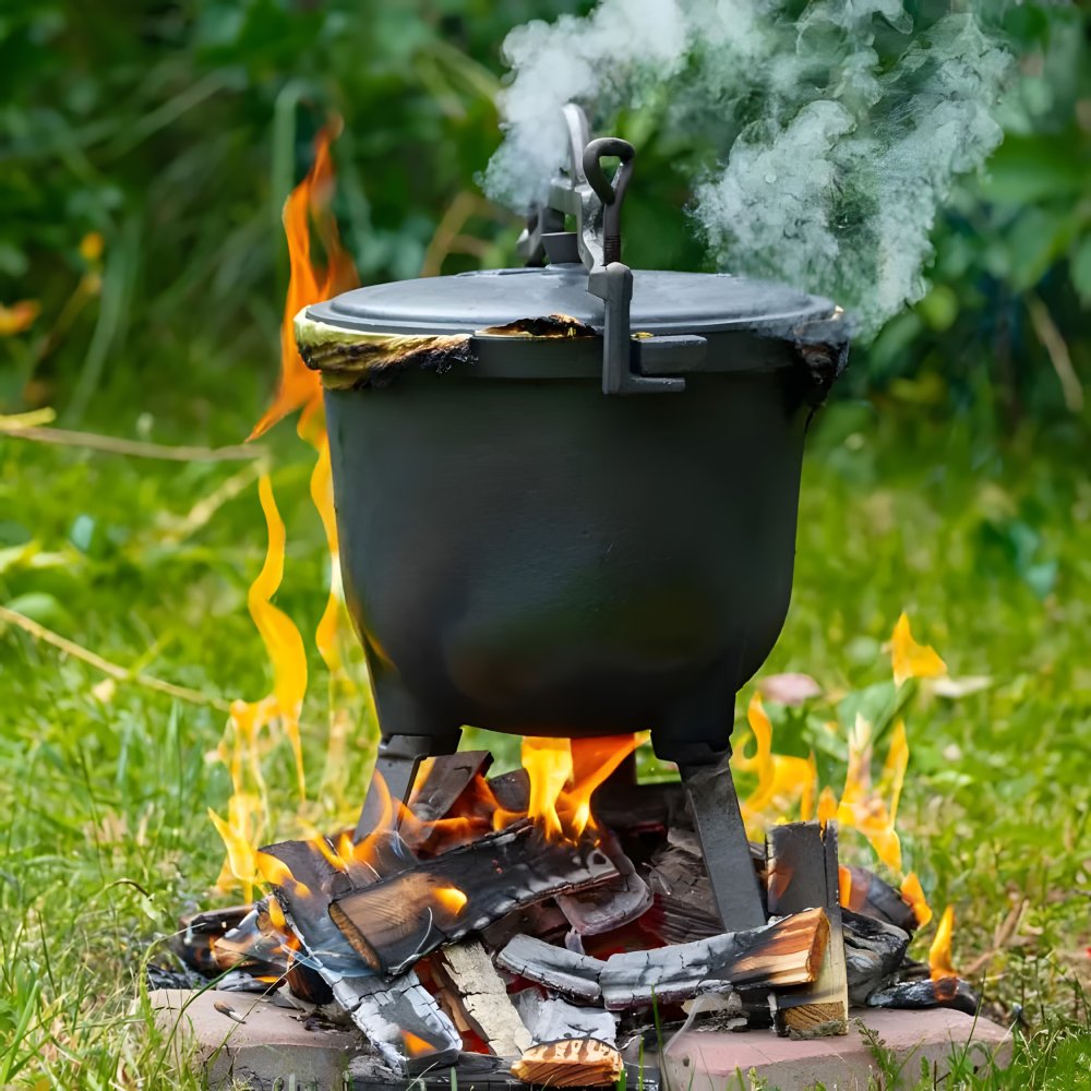 Cast Iron Campfire Dutch Oven with Legs MultiGarden 10L, Black (0)