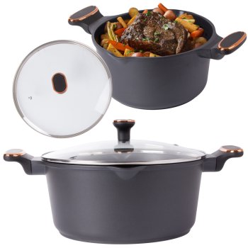 Deep Pot with Lid and Non-Stick Coating, 7 L, Cast Aluminium
