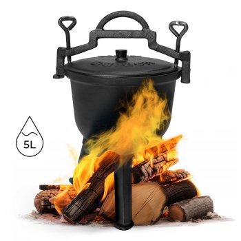 Cast iron camping Dutch oven 5L MultiGarden VK5L, black